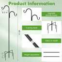 4 Pack 48 Inch Adjustable Double Shepherds Hooks for Outdoor 2 Sided Bird Feeder Poles with 5 Prong Base Heavy Duty Metal Garden Hook for Hanging Flower Basket Lantern Plants Bird Nests Decor