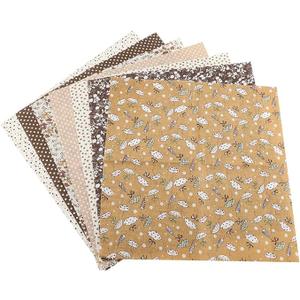 Precut Cotton Fabric, DIY Assorted Bedding Suite Vintage Floral Quarters Bundle for Quilting Print Sewing Patchwork Craft (Brown)