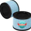 2-Pack VOOPNU JH12 Replacement Filter, 4-Stage H13 True HEPA&Efficiency Activated Carbon, for up to 99.97% of Pet Hair, Smoke, Harmful Particles and Common Household Pollutants, Stander Version, Blue