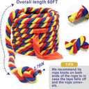 Tug of War Rope for Kids and Adults, 20/40/60FT Tug a War Rope for Outdoor Games Field Day Family Reunion Birthday Games, Outside Activities Yard Backyard Lawn Picnic Games, Team Building Games