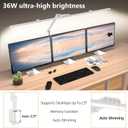 36W Ultra Bright Architect Desk Lamp with Clamp, Tall Overhead Rotatable Led Desk Light for Home Office, 47Inch Long Adjustable Monitor Light Bar with Remote for Computer Screen Desktop Table