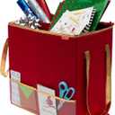 Simplify Gift Bag Organizer | Dimensions: 10.5"x 16"x 16" | Stores Gift Bags | Ribbon | Tissue Paper | Gift Cards | Large Reinforced Handles | Red | Holiday Storage | Collapsible