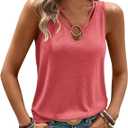 KILISU Womens Tank Tops Summer Tank Tops for 2026 Cut Out Ring Keyhole Neck Sleeveless Fashion Cute Tee Shirts Clothes (X-Large)