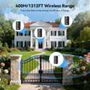 TECKNET Wireless Doorbell, Battery-Powered & Portable, 1312FT Range, IP67, 1 Transmitter+ 3 Receivers