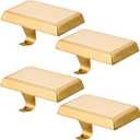 4 Pack Christmas Stocking Holders Ornament Hooks Mantel Weighted Stocking Hangers Metal Hanging Hooks Heavy Duty Stocking Holders Bases for Mantel Fireplace Party Decoration (Gold, 4)