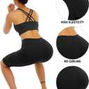 WHOUARE 4 Pack Biker Yoga Shorts with Pockets for Women,High Waisted Athletic Running Workout Gym Shorts Tummy Control (Black, XXXL)