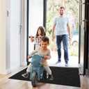 COSY HOMEER Door Mat Non-Slip Entryway Mats for Indoor Use, Absorbent Doormat for Front Door, Washable Low Profile Entrance Mat,32"x48",Black
