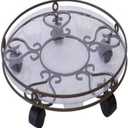 Panacea Products 17-Inch Cameo Plant Caddy, Brown