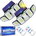 Solar Lights Outdoor Motion Sensor - 400% Brighter 7000K 3000LM 5 Levels Brightness 3 Lighting Modes 2400mAh 360 Wide Angle Illumination IP65 Waterproof Solar Flood Lights,Black