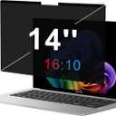 OMOTON Magnetic Laptop Privacy Screen 14 Inch 16:10, Anti-Spy Filter, Matte Anti Glare Blue Light Protector, Easy Install & Remove