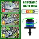 200P 1/4 Inch Adjustable Irrigation Drippers Sprinklers Kalolary Drip Irrigation Emitters for 4/7mm Tube, Adjustable 360 Degree Water Flow Sprayer Sprinklers Drip System Parts for Lawn Yard (Blue)