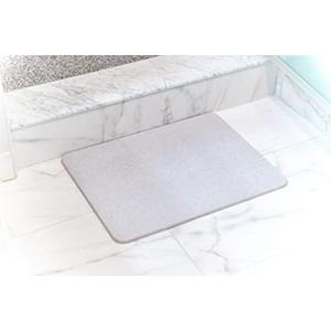 SlipX Solutions Stone Bath Mat, Diatomaceous Earth Shower Mat, 17.75x13.75 | Quick-Dry Absorbent Non-Slip Bathroom Floor Rug | Versatile, Eco-Friendly, & Easy to Clean | Gray
