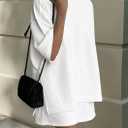 PRETTYGARDEN Women's 2 Piece Lounge Sets 2025 Summer Short Sleeve Tunic Tops Drawstring Shorts Matching Outfits Tracksuits (White,Small) (White, S)