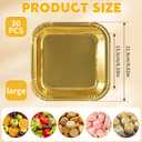 8.62 Inch Gold Paper Plates, Disposable Paper Dessert Plates, 30 Pcs Gold Square Appetizer Plates for Birthday Wedding Anniversary Party Supplies