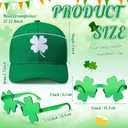 St. Patrick's Day Costume Accessories Irish Leprechaun Hat Shamrock Sunglasses Set for Couple Leprechaun Outfit