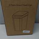 Yatmung 2 Pack - Skinny Trash Bin Sensor Motion 2.5 Gallon Touchless Bathroom Trash Can - Smart Trash Can with Lid - Electric, Narrow, Plastic, Auto Open - Small Slim Automatic Garbage Can (Black)