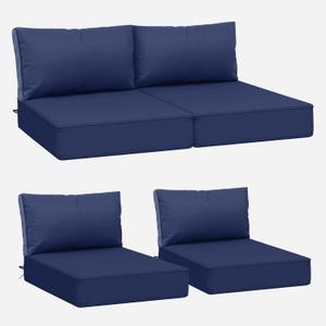 AAAAAcessories Outdoor Deep Seat Cushions, Waterproof, Fade-Resistant Patio Furniture Replacement Cushions, 24" x 24" x 5" + 24" x 13.5", Set of 4, Navy Blue AAAAAcessories Outdoor Deep Seat Cushions, Waterproof, Fade-Resistant Patio Furniture Replacement Cushions, 24" x 24" x 5" + 24" x 13.5", Set of 4, Navy Blue