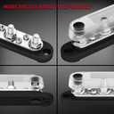 DAIERTEK Negative Bus Bar 12V Marine 4 x 5/16" (M8) Terminal Studs 6 x M4 (#8) Terminal Screws Gound Bus Bar Black Negative Power Distribution Block for Automotive Boat Solar System