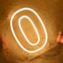 Planzo 0 Zero Led Neon Sign Light 10th 20th 30th 40th 50th Year Old Birthday Baby Cave Backdrop Bedroom Desk Table Wall Sign Decor Banner Wedding Party Decor Gifts Hold Base USB 9.84"x6.9"