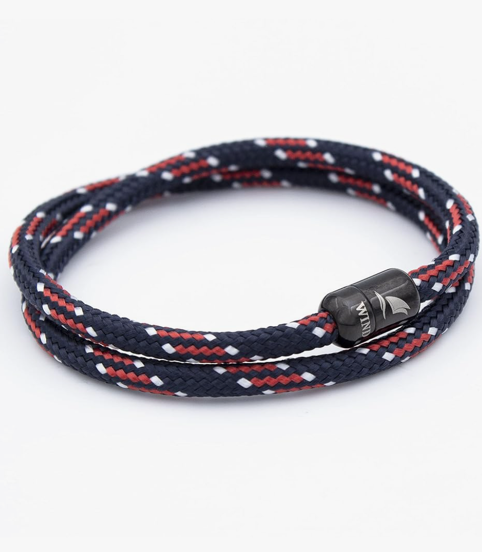 Wind Passion - Black Men’s Bracelet, Durable Rope Wristband for Men, Versatile Pulseras Para Hombres - Waterproof, Magnetic Clasp, Ideal for Outdoor & Fashion