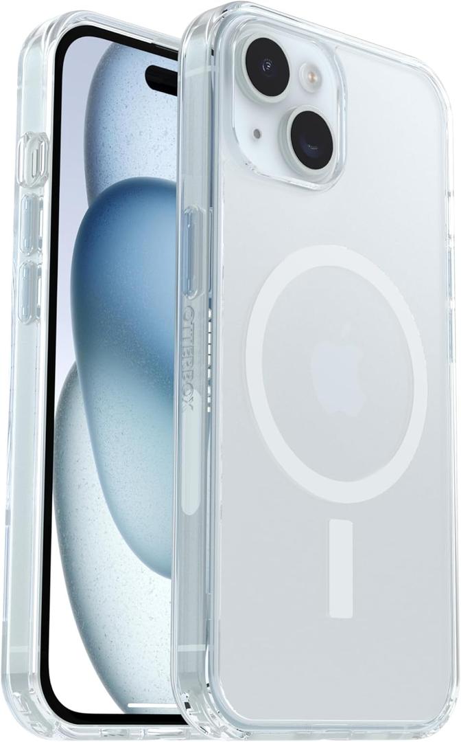 OtterBox Symmetry Series Clear MagSafe Case for iPhone 
16e, 15, 14, 13, Shockproof, Drop proof, Protective Thin Case, 3x Tested to Military Standard, Stardust/Clear