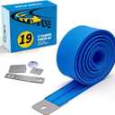 Flexible Race Car Track for Kids Toy, 19Ft Portable TwoLane Racing Starter Set, Wall Mount Suction Cups Magnets Hooks, Compatible for Vehicles up to 1/64th Scale-Blue