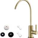 Drinking Water Faucet for Kitchen Sink, Gold Kitchen Water Filter Faucet Stainless Steel for Reverse Osmosis or Water Filtration System Beverage Non-Air Gap RO Faucet Gold Finish