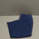 Sidefeel Women's Capri Pants Trendy Wide Leg Jeans High Waisted Stretchy Loose Cropped Denim Pants (10, Dark Blue)