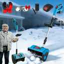 Brushless Electric Cordless Snow Shovel Compatible with 40V Battery and Charger, 11.8 Cordless Snow Blower Electric Snow Thrower, Adjustable Direction, Fast Snow Removal on Deck, Patio (Battery*1)