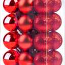 GOOTRADES Set of 24 Mini Shatterproof Christmas Balls Tree Ornaments Party Decoration, 3cm/1.1'' (Red)