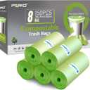 Compostable Trash Bags - FORID 8 Gallon Garbage Bags 150 Count Trash Can Liners 30 Liter Unscented Medium Wastebasket Bags for Kitchen Bathroom Home Office Garbage Can (5Rolls/Green) - Durable & Thick