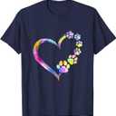 Dog Mom Dad Puppy Love Dogs Paw Print Heart Tie Dye Design Men Women T-Shirt 4XL Blue
