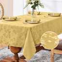 Romanstile Jacquard Rectangle silverware Tablecloth - Waterproof Damask Floral Pattern Decorative Table Cloths Heavy Weight Fabric Table Covers for Dinner/Parties/Holiday - 19x19 Inch, Gold