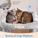 Hey-brother Cat Tree Tower with Extra Large Platform, Spacious Condo, 2 Cozy Hammocks, Self-Grooming Brush, Sisal Scratching Posts for Big Indoor Adult, Maine Coon, 35.4 Inches, Light Gray MPJ060W