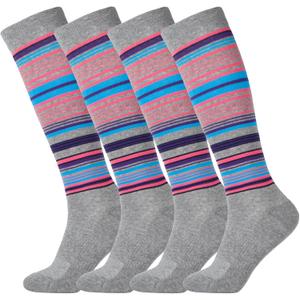 +MD Cotton Compression Socks for Women & Men 4/6 Pairs 15-20mmHg Knee High for Sports, Travel, Nursing Long Sitting Standing, 4 Pairs Mhgrey Cushion 15-20mmhg, 9-11