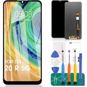 for TCL 20 R 5G / 20R 5G T767H LCD Display for TCL 20 XE/20XE 5087Z Screen Replacement Touch Digitizer Repair Parts Kits (Black,Without Frame)