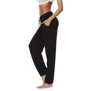 DIBAOLONG Womens Yoga Pants Wide Leg Comfy Drawstring Loose Straight Lounge Running Workout Legging (3X-Large, Black)