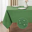 Veblandy Rectangle Tablecloth Waterproof 60x104 inch Linen Textured Table Cloth Stain and Wrinkle Resistant Washable, Decorative Fabric Table Cover for Dining, Party and Camping, Green