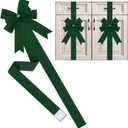 6 Pieces Green Cabinet Bows Large Green Velvet Ribbons Cabinet Door Bows for Thanksgiving Fall Haloween Christmas Party(Green)