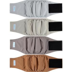 Paw Legend Washable Dogs Diapers Male Dog Belly Bands for Male Dogs Diapers Reusable Puppy & Doggie Diapers Male (4 Pack, X-Large) (Solid)