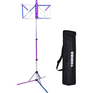 Ultralight Music Stand, Lightweight Aluminum Alloy Sheet Music Stand with Carry Bag, Folding Stand for Sheet Music, Universal Size for Adults Kids Performers(Cyberpunk)