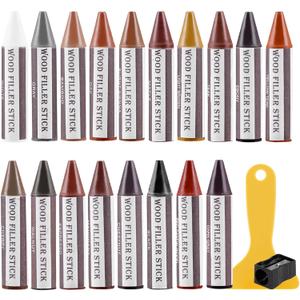 SEISSO Wood Filler Stick, 18 Colors Furniture Crayons for Scratches, Furniture Scratch Repair Wax Filler Stick, Perfect for Restore Hardwood Floor, Holes, Crack, Laminate, Carpenters, Tables, Desks