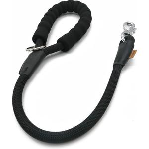 Dog Leash, Braided Rope Traction  Walking Training Lead for Medium/Large Dogs ((1/2") x 2FT, Black)
