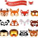 Blulu 12 Piece Kids Animal Masks Forest Friends Animals Cartoon Masks Jungle Woodland Animals Theme Costume Party for Animal Birthday Party Halloween Masks Dress-Up Party Favors Decoration Supplies