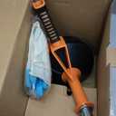 Drain Auger, Clog Remover with Drill Adapter, 25 Feet Flexible Plumbing Snake Use Manually or Powered for Kitchen, Bathroom and Shower Sink, Comes with Gloves (orange)