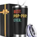 Lifecapido Granpa Gifts, Pop Pop 20oz Tumbler, Father's Day Birthday Christmas, Retirement Gifts for Pop Pop Grandpa Grandfather, Black