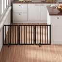 Black 18-55" Foldable Pet Gate for Stairs & Doorways, Puppy Gate Fence