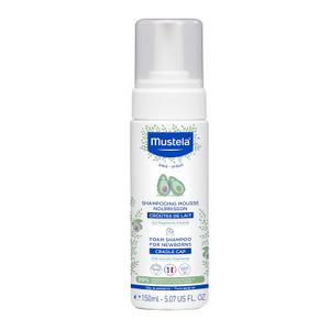 Mustela Cradle Cap Foam Shampoo for Newborn - Baby Shampoo with Natural Avocado - Tear-Free & Fragrance-Free - 5.07 fl. oz.