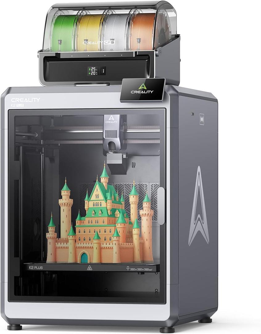 Creality K2 Plus Combo 3D Printer, Multi Color Printing with New CFS 600mm/s High-Speed Full Auto-Leveling Dual Al Camera Next-Gen Direct Drive Extruder Large Build Volume 13.78x13.78x13.78inch