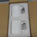 Fine Bone Ceramic Coffee Mugs Set of 2 with Handles for Hot Beverages Coffee Cappuccino Latte Cocoa Tea Perfect for Home (15oz)